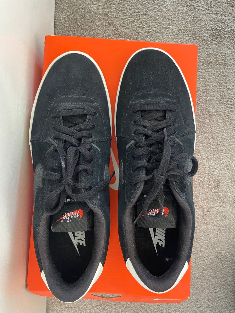 Nike Black and White Suede Low-Top Sneakers - Picture 4 of 4